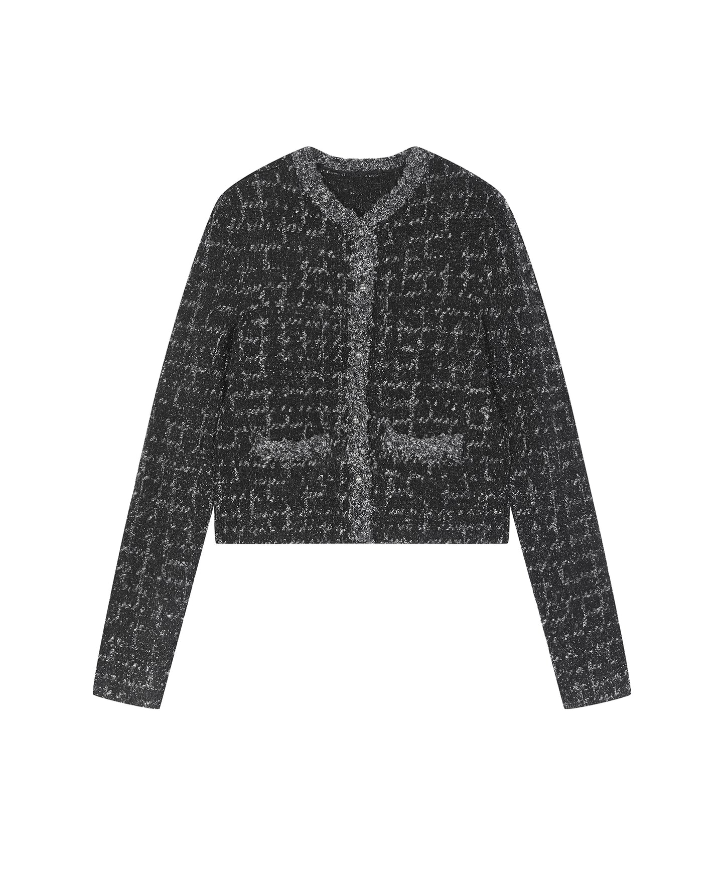 Modern Houndstooth Knit Jacket