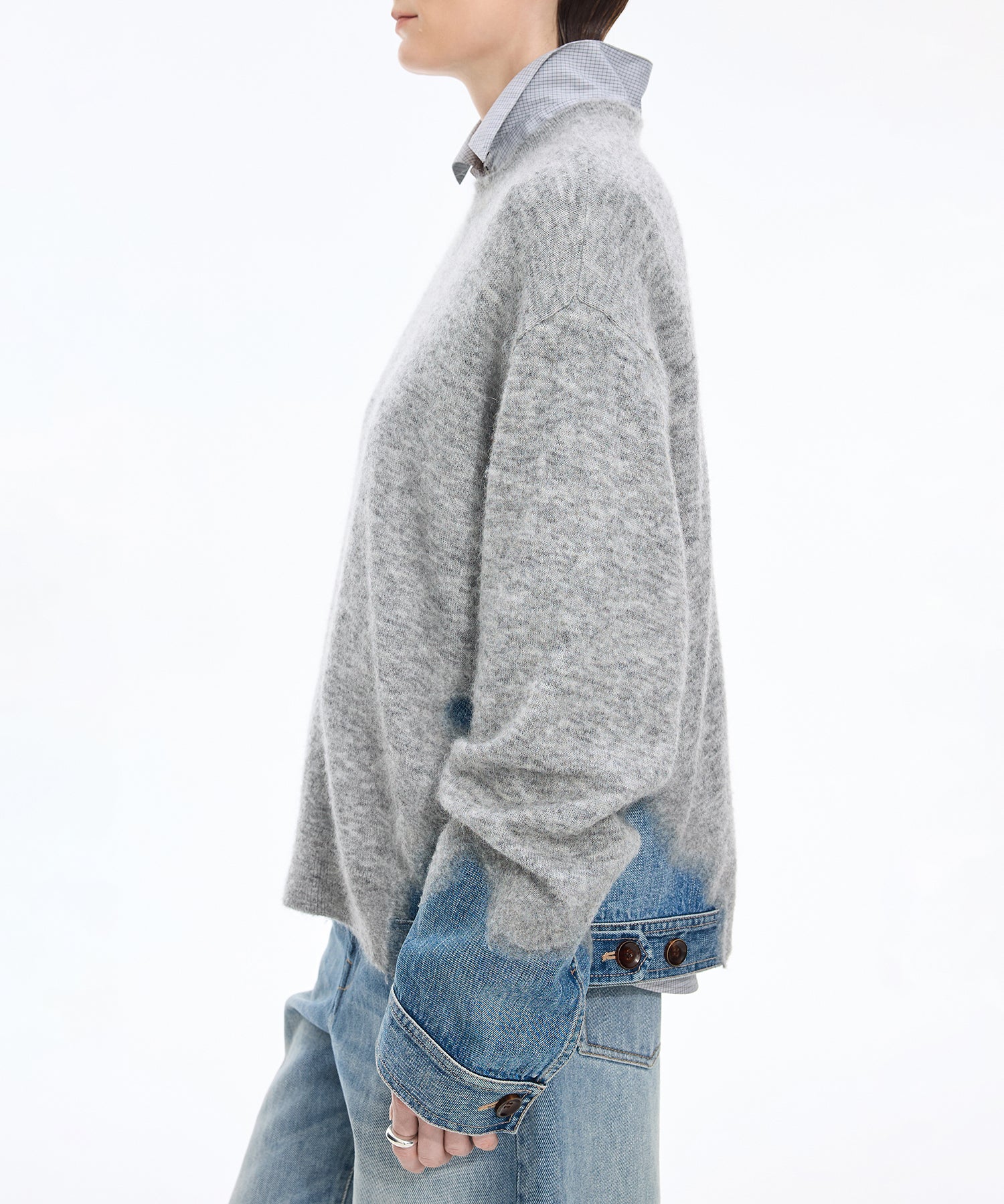 Denim × Knit Contrast Sweater – JNBY ONLINE STORE
