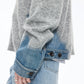 Denim × Knit Contrast Sweater
