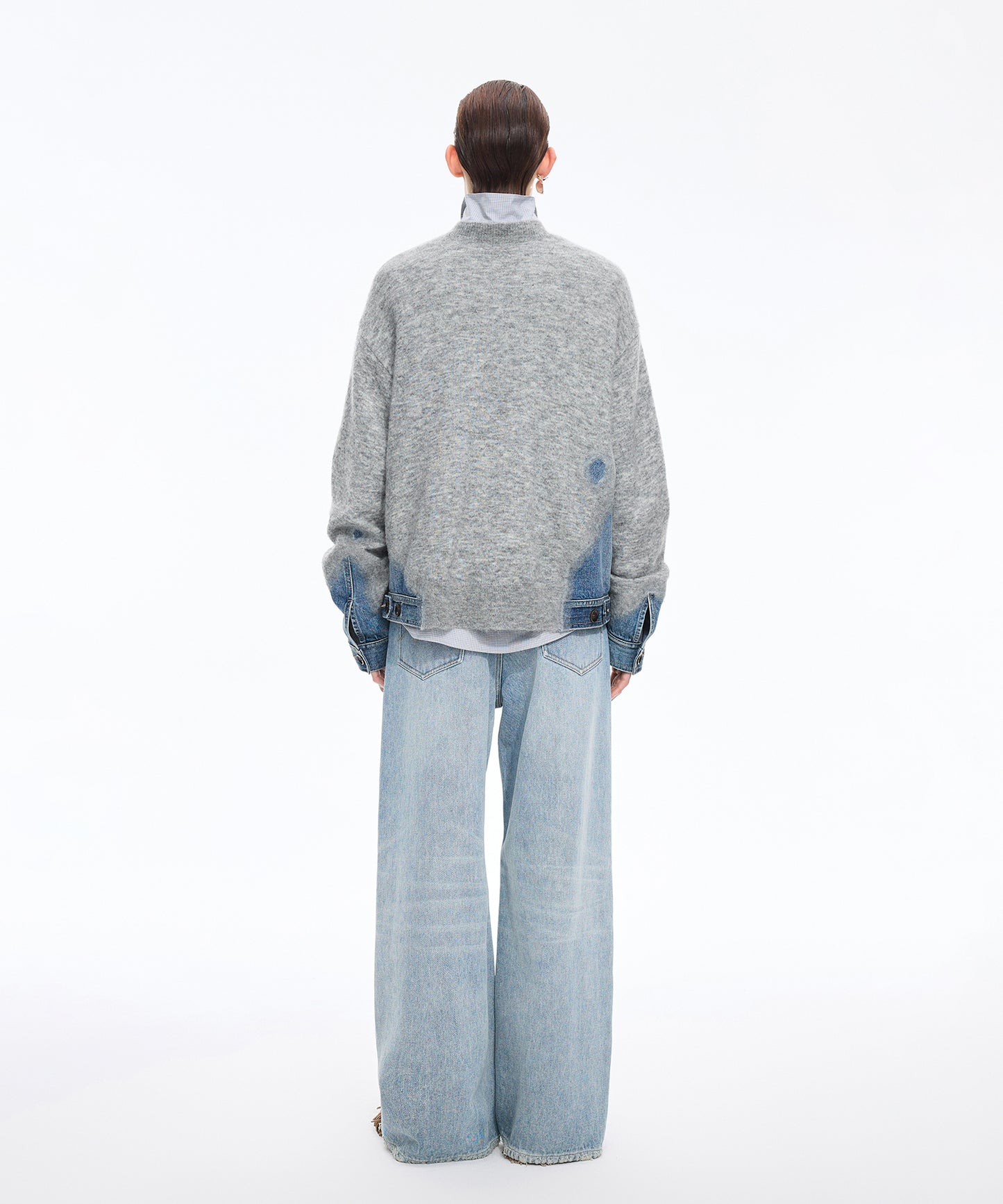 Denim × Knit Contrast Sweater