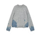 Denim × Knit Contrast Sweater
