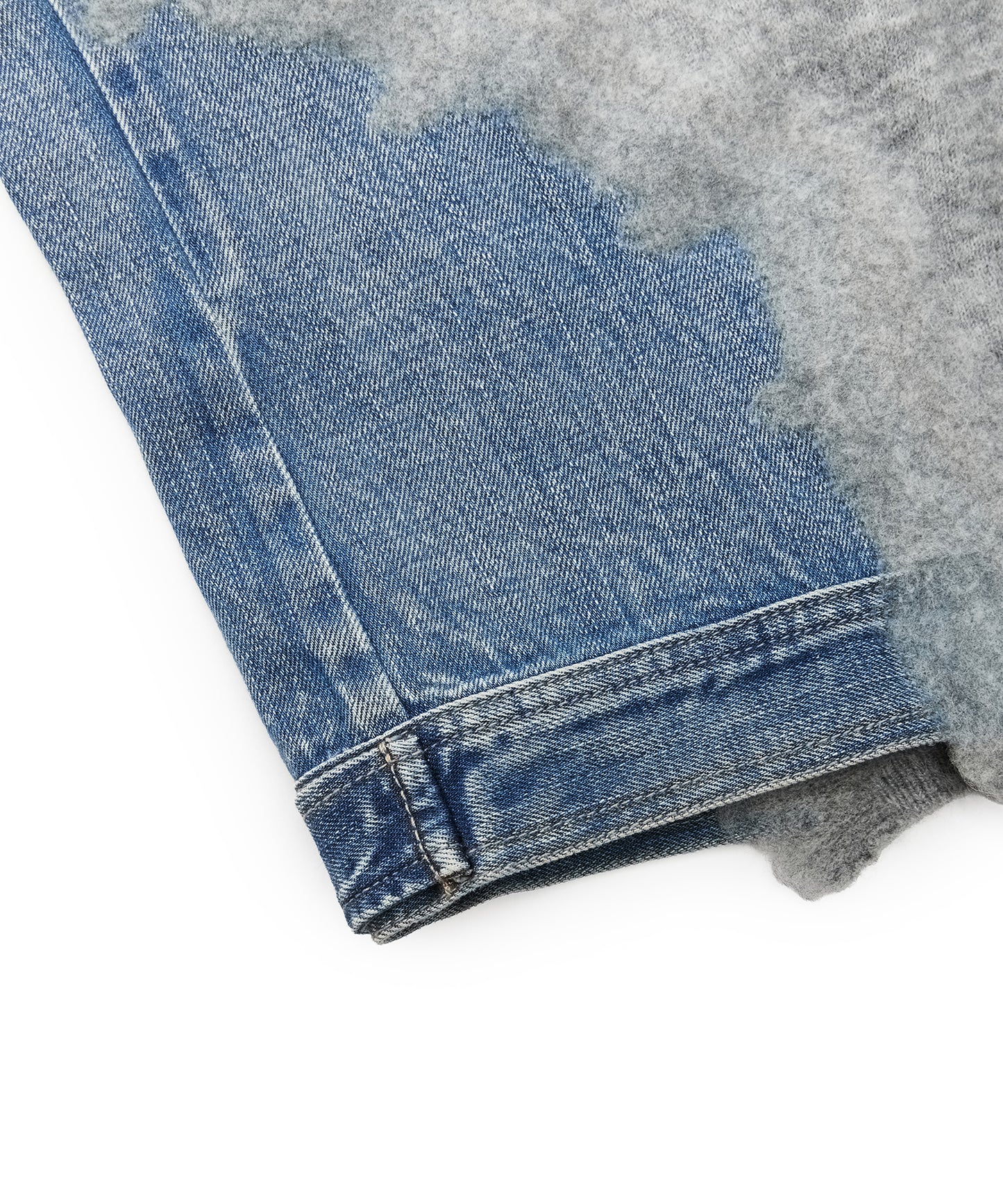 Denim × Knit Contrast Sweater