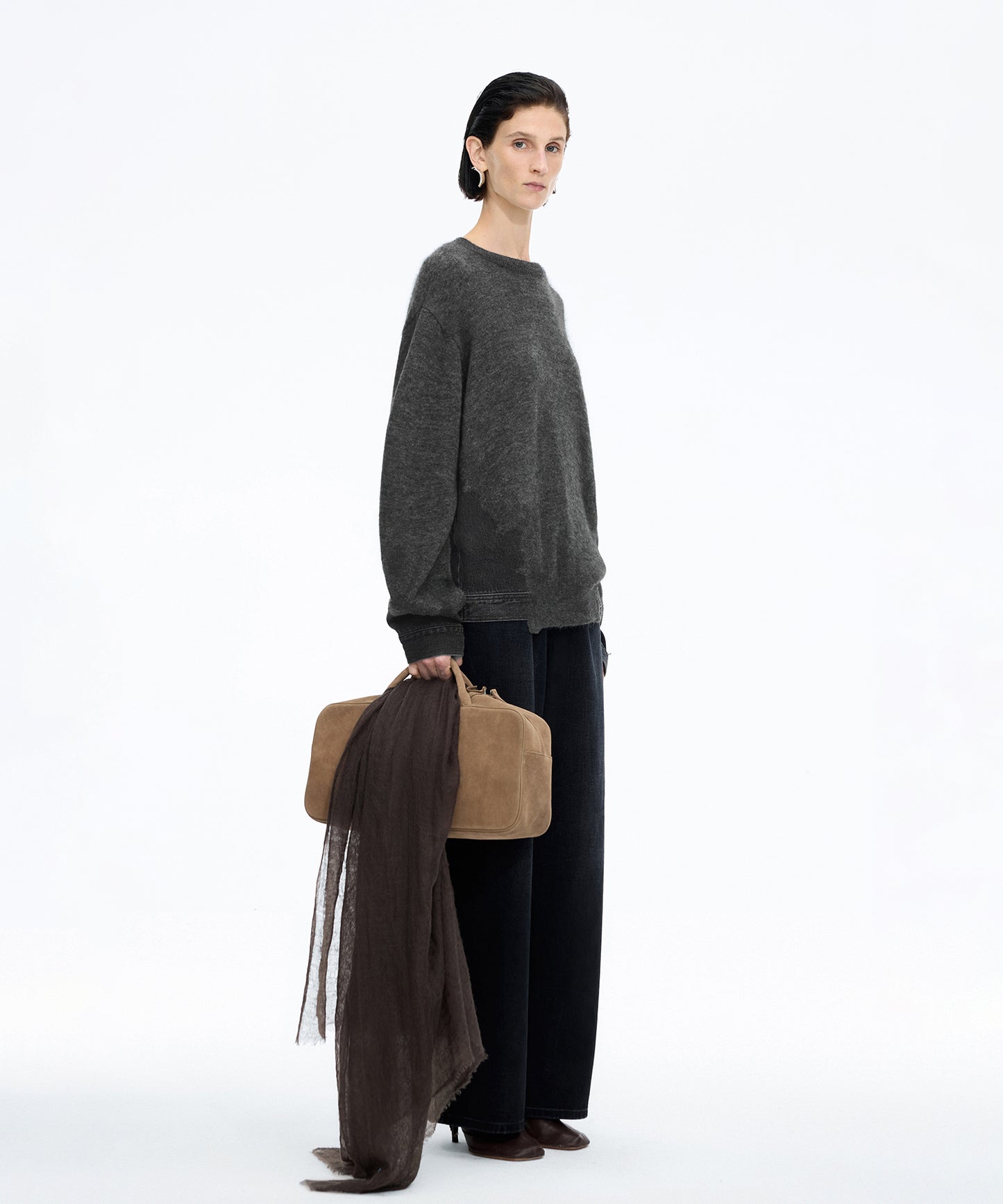 Denim × Knit Contrast Sweater