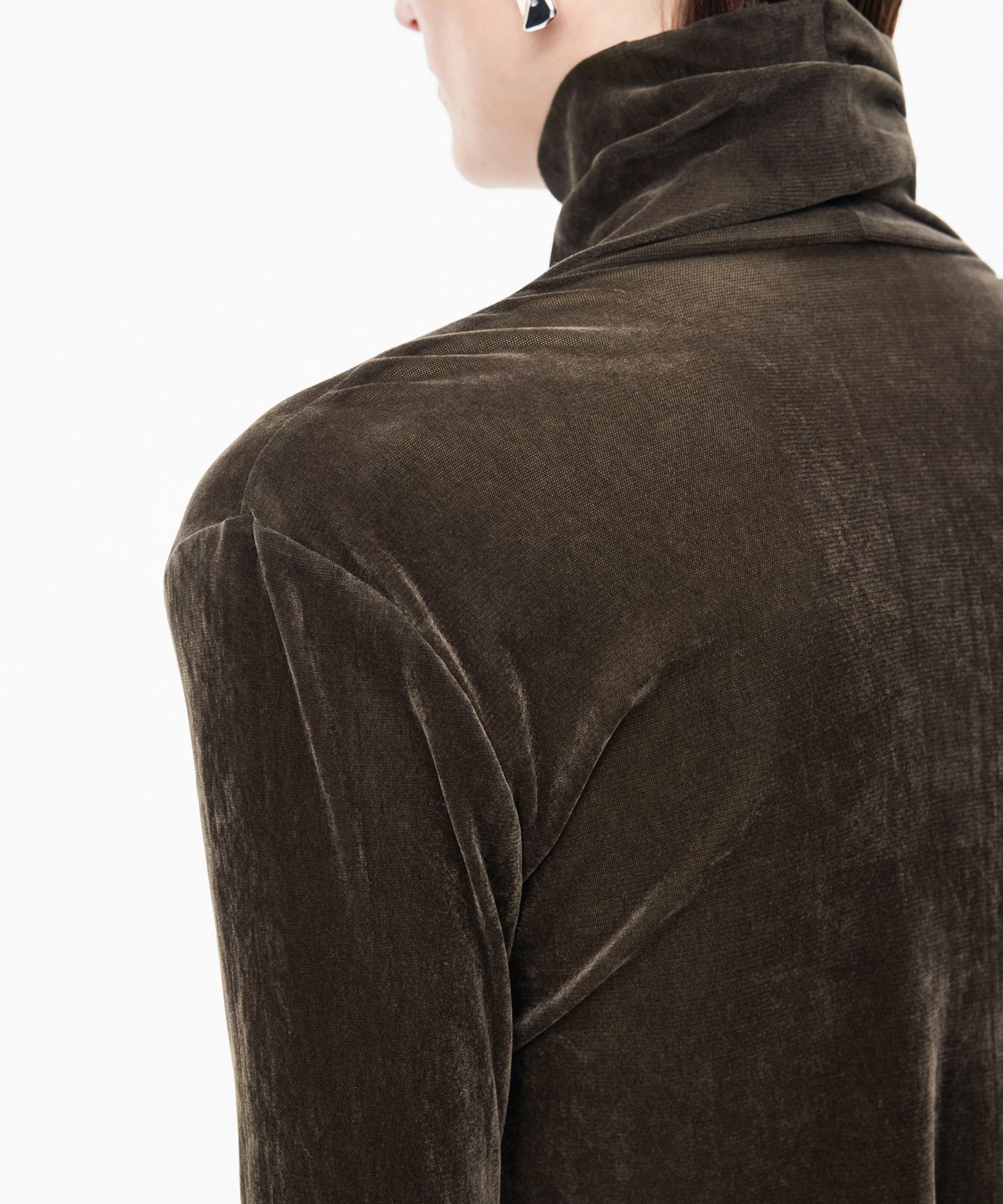 Velour Turtleneck Top