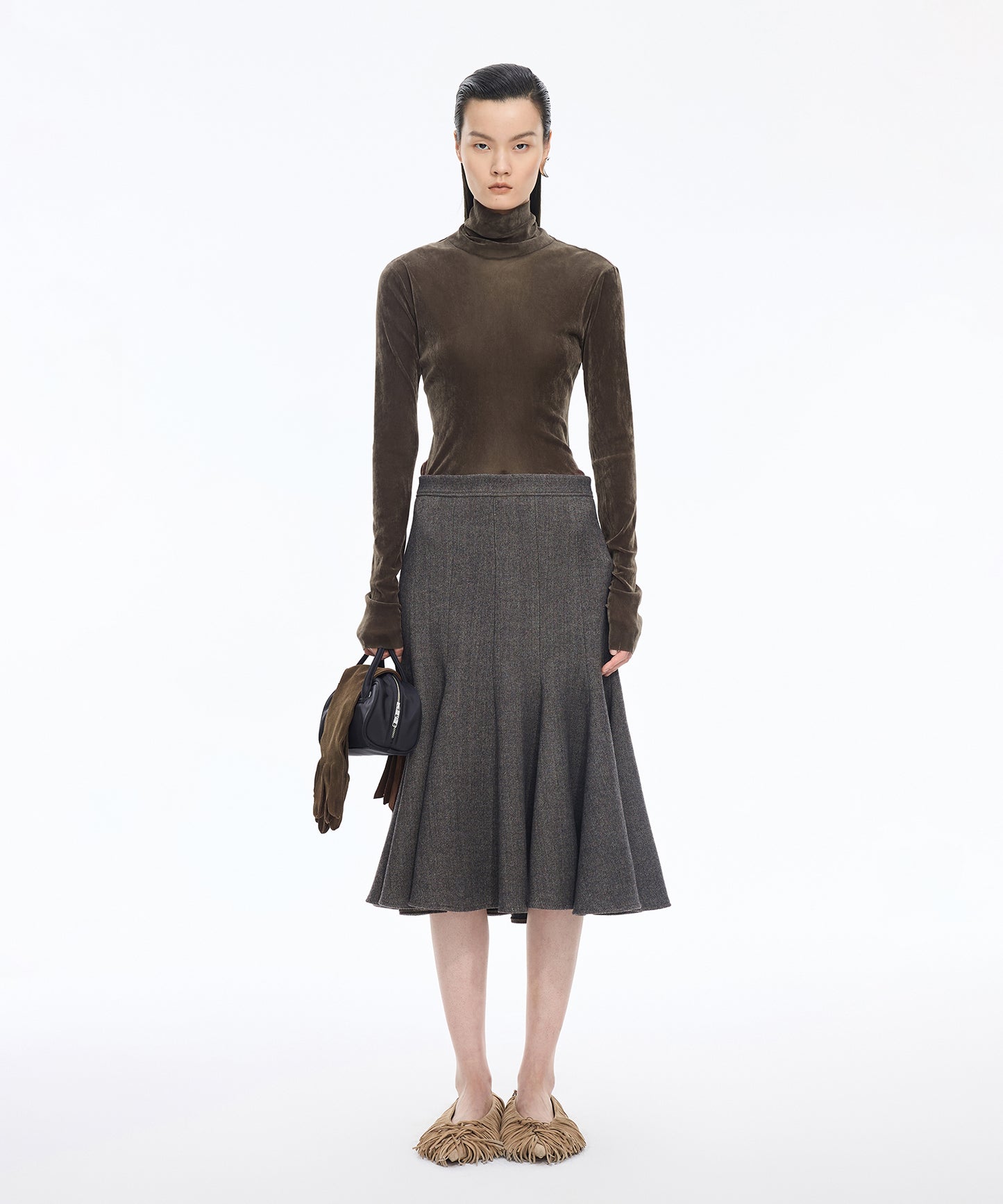 Velour Turtleneck Top