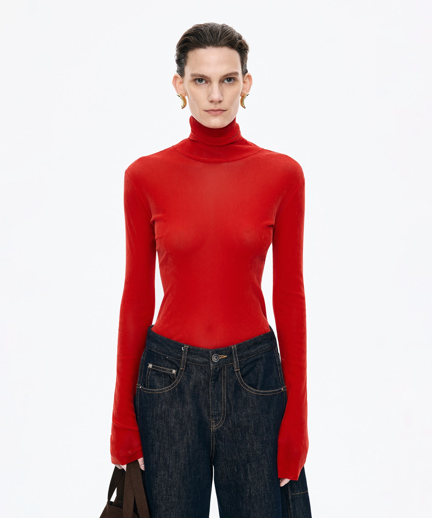 Velour Turtleneck Top