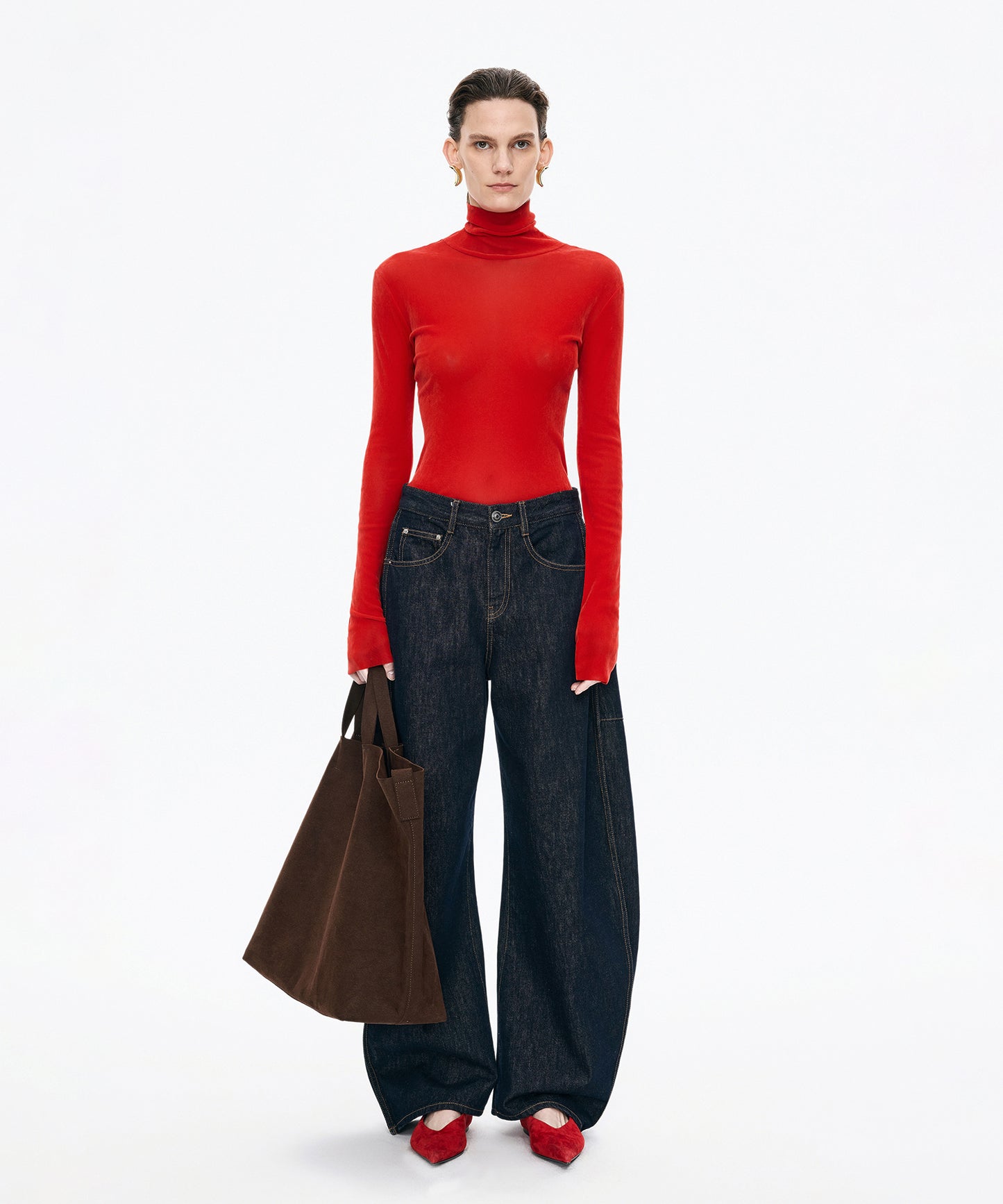 Velour Turtleneck Top