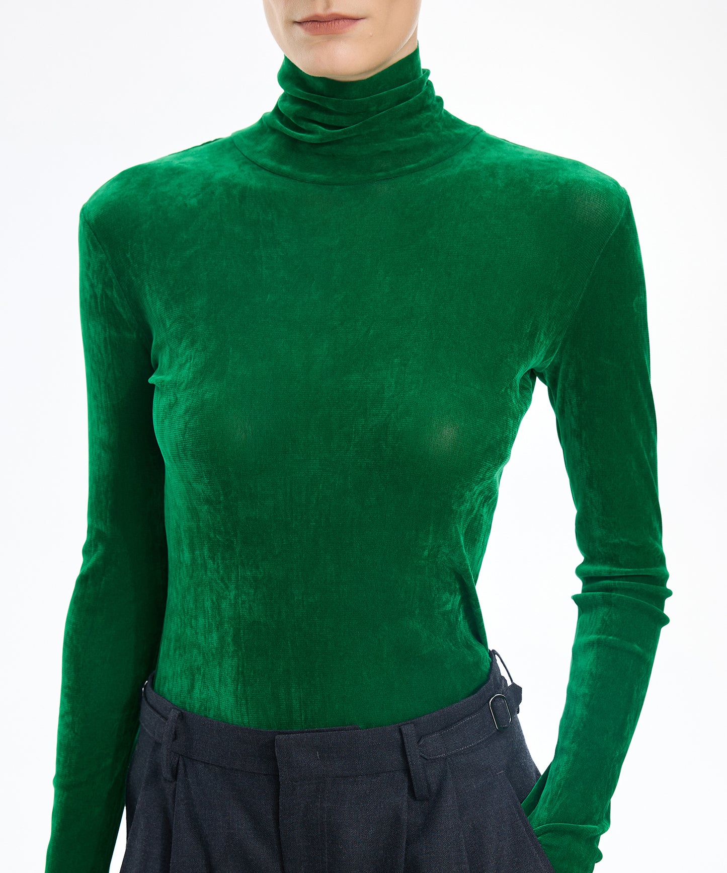 Velour Turtleneck Top