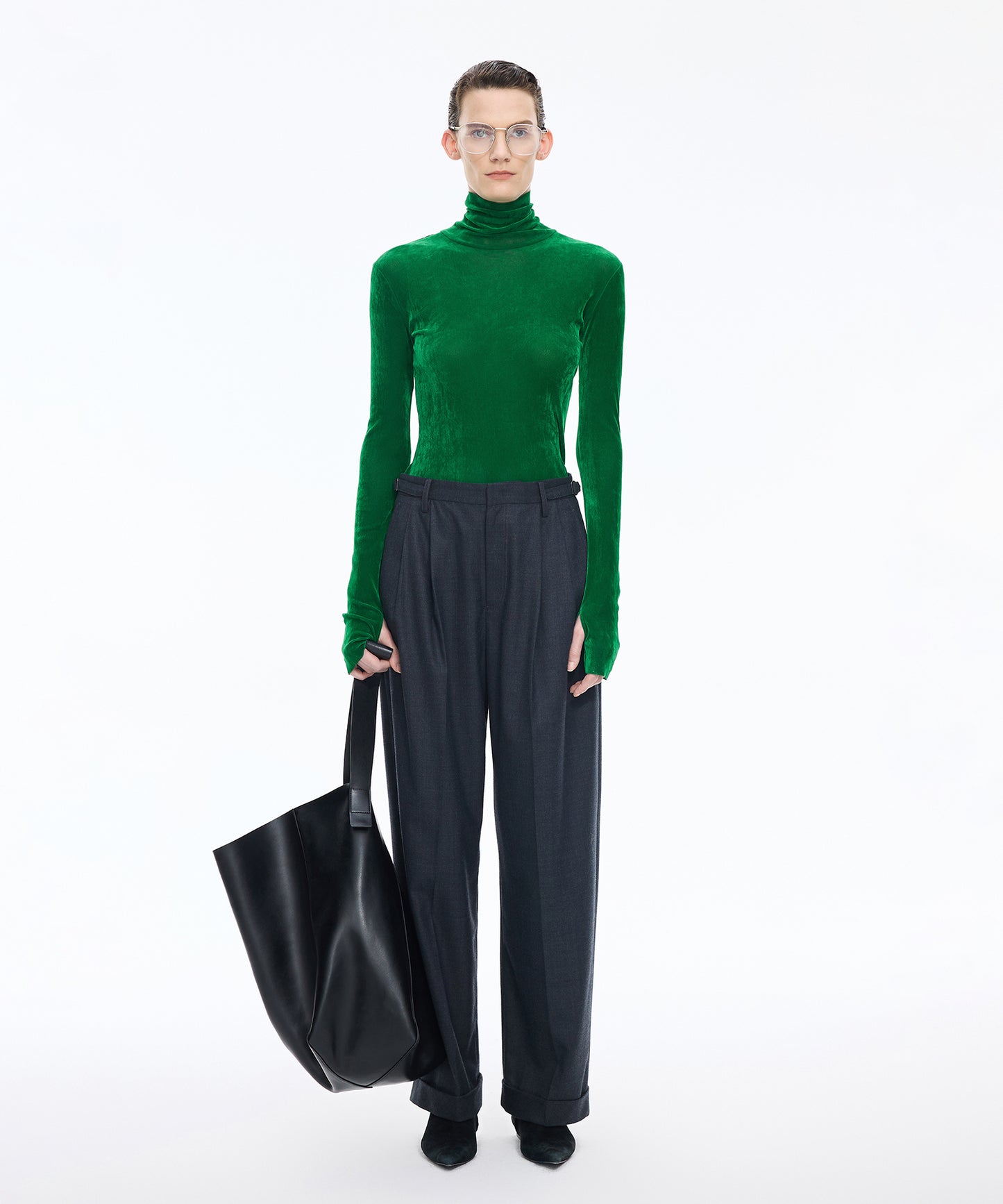 Velour Turtleneck Top