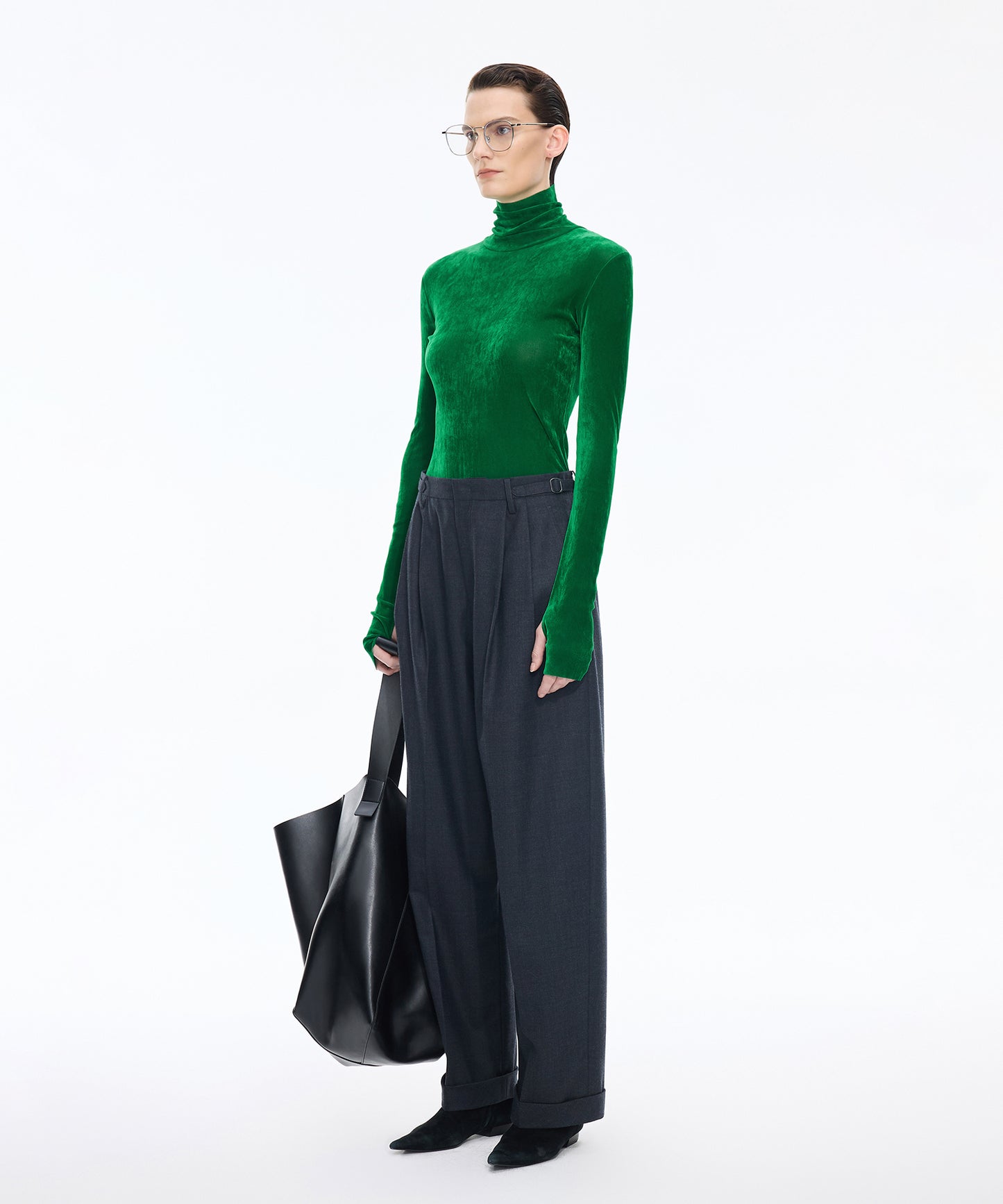 Velour Turtleneck Top