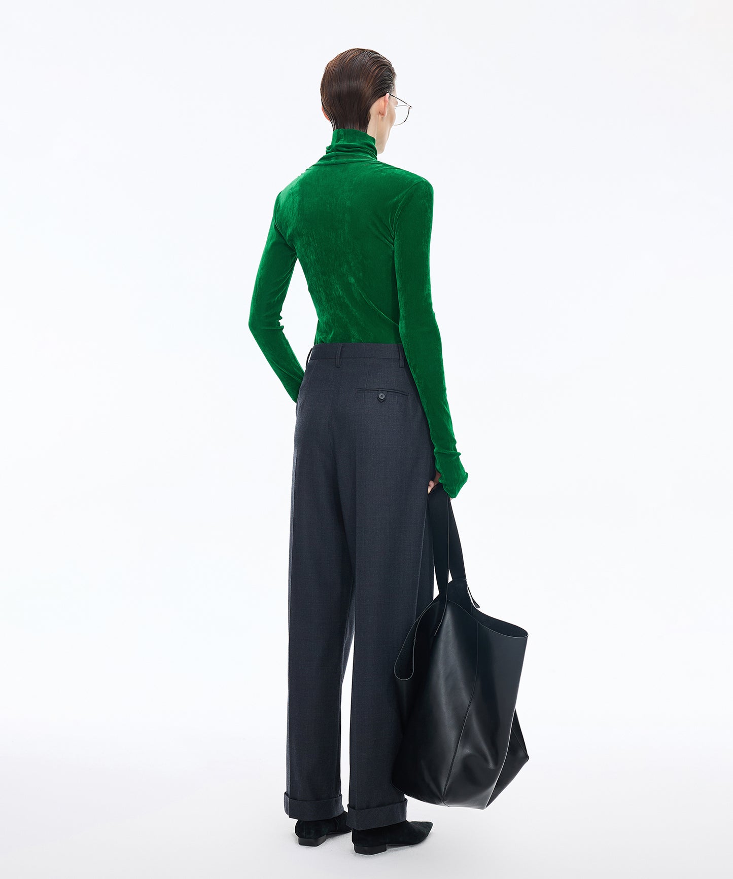 Velour Turtleneck Top