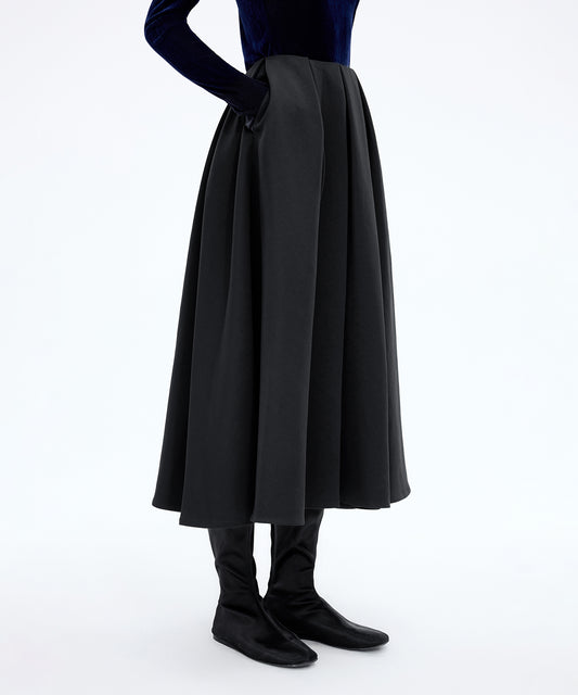 Box Pleated Flare Skirt