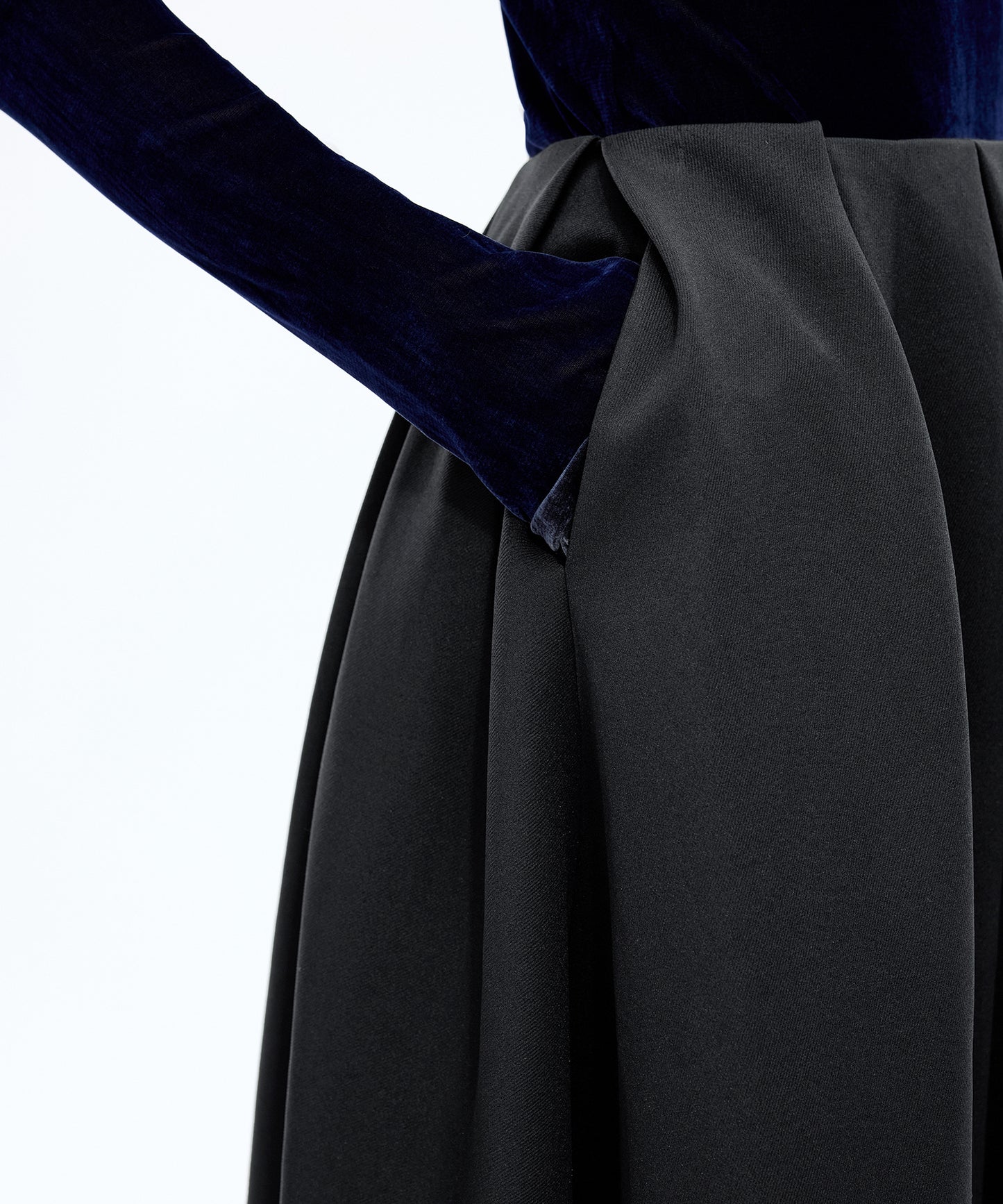 Box Pleated Flare Skirt