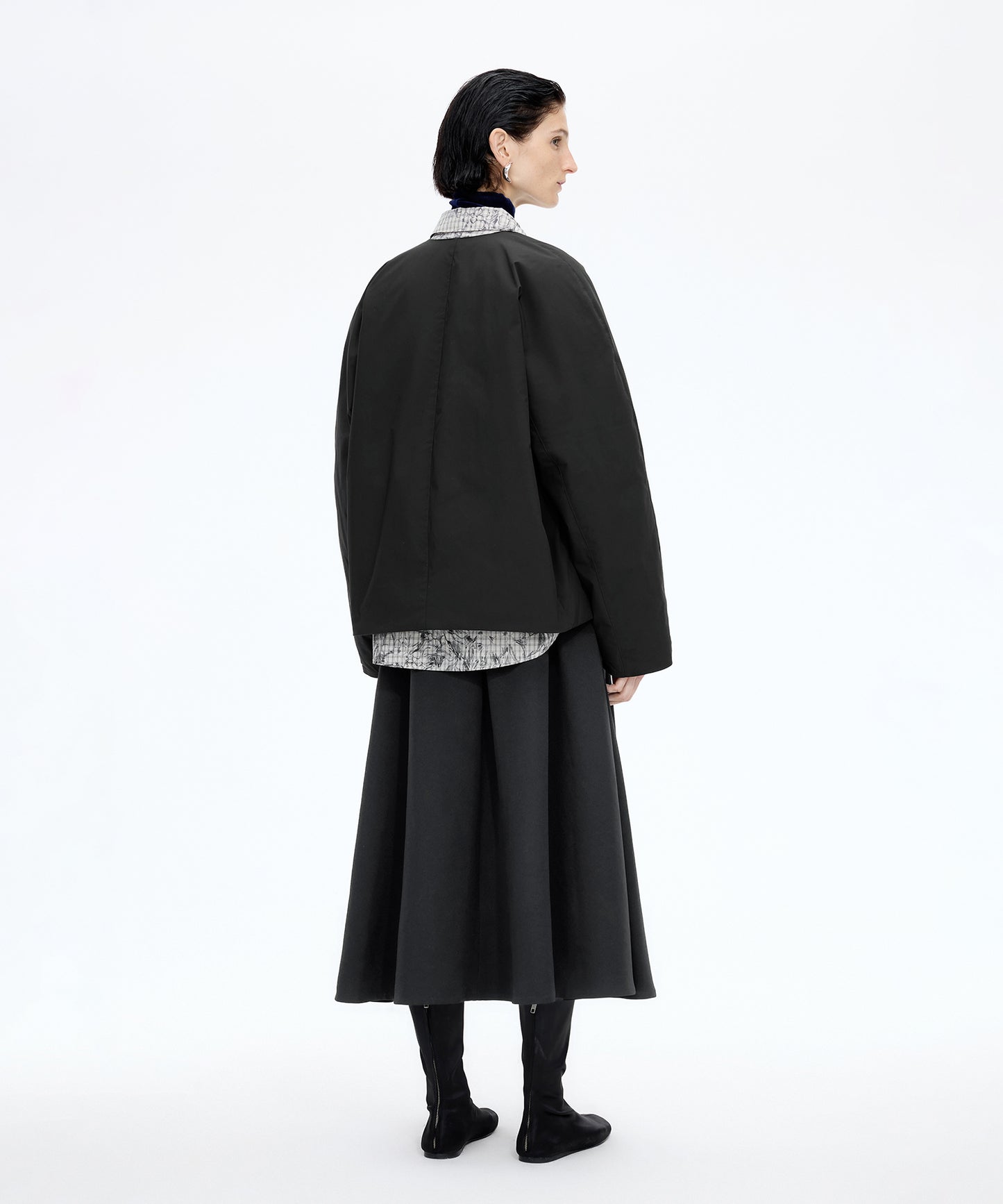 Box Pleated Flare Skirt