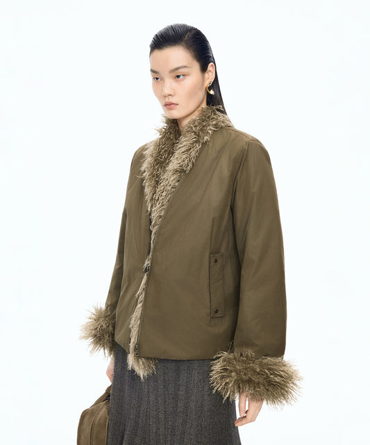 Fur-trimmed Down Jacket