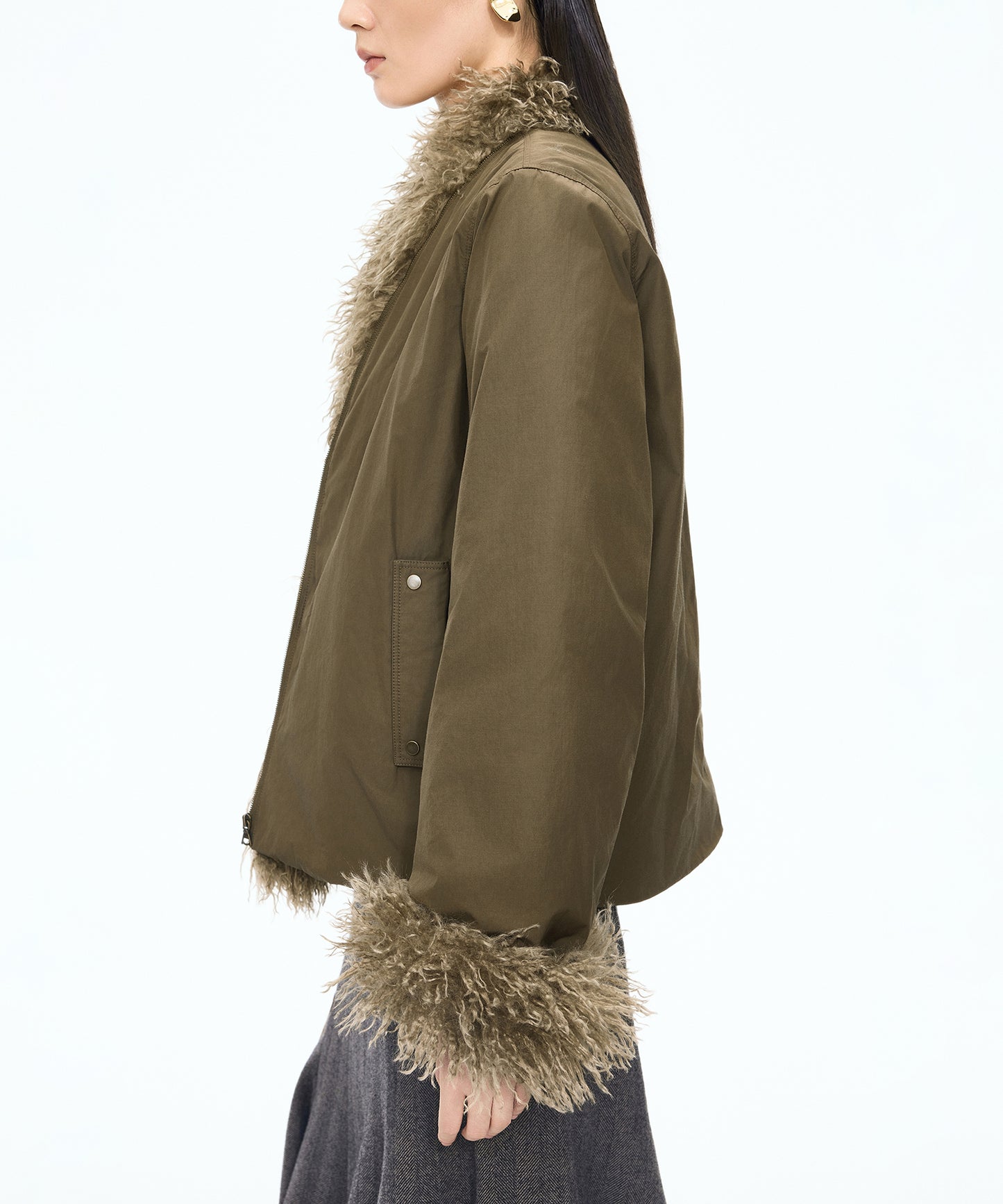 Fur-trimmed Down Jacket