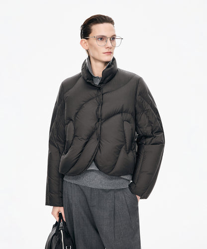 Curved Quilted Down Jacket
