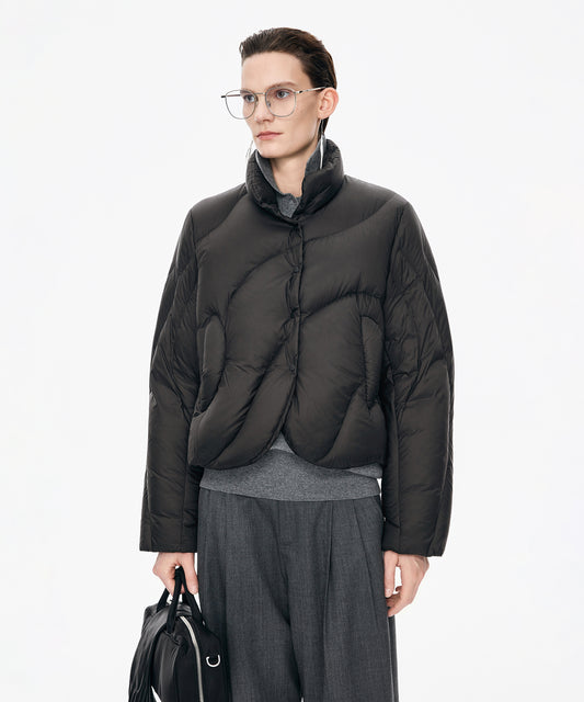 Curved Quilted Down Jacket