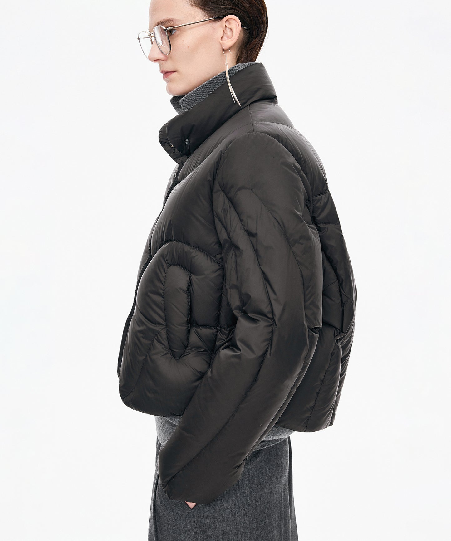 Curved Quilted Down Jacket