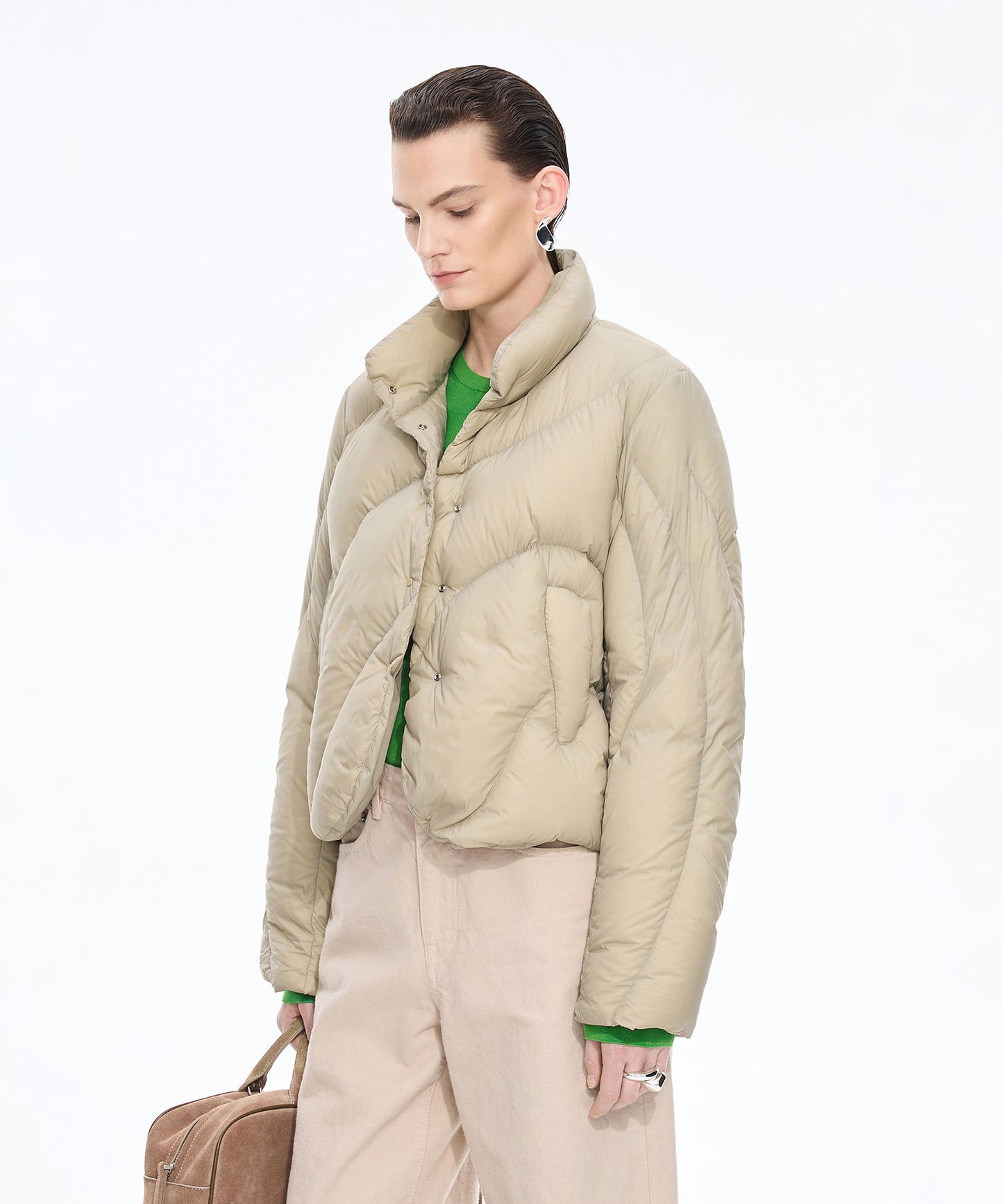Curved Quilted Down Jacket