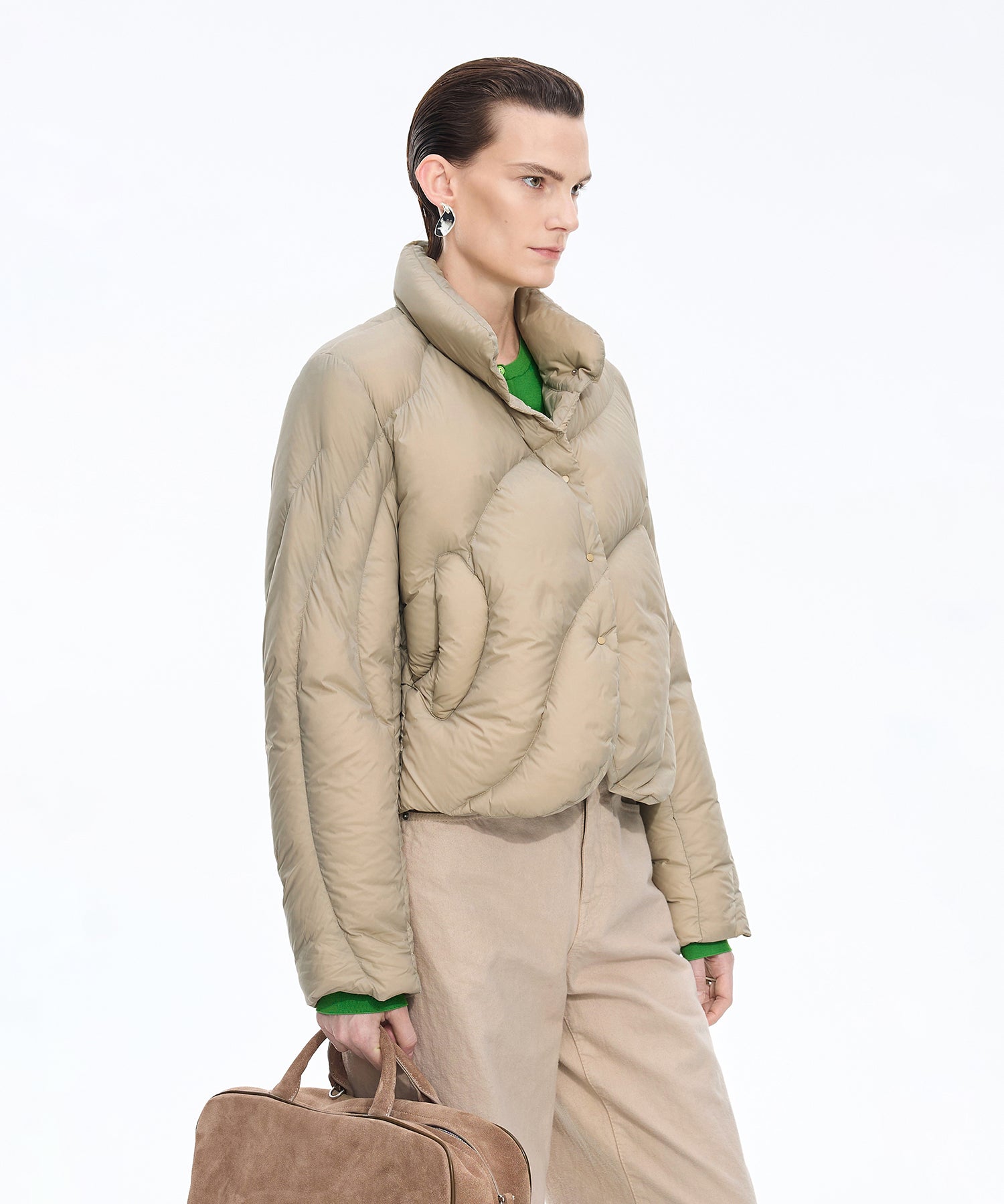 JNBY ダウンコート　ホワイト Curved Quilted Down Jacket – JNBY ONLINE STORE