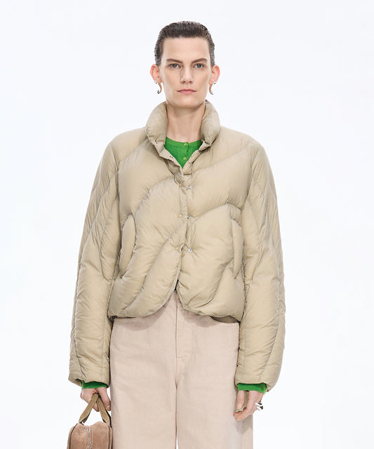 Curved Quilted Down Jacket