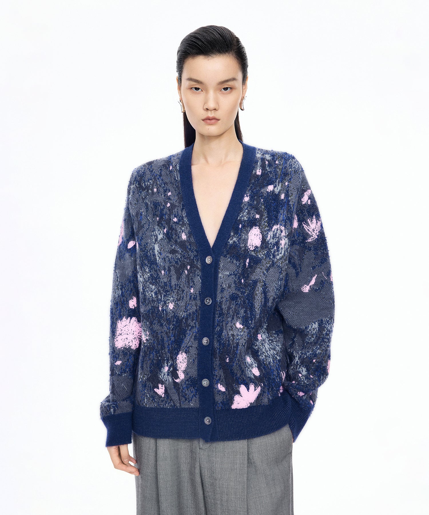 3D Jacquard Knit Cardigan