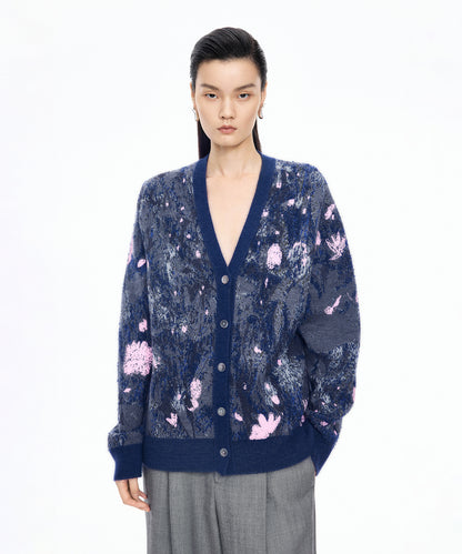 3D Jacquard Knit Cardigan