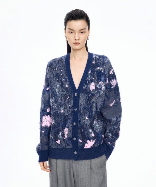 3D Jacquard Knit Cardigan