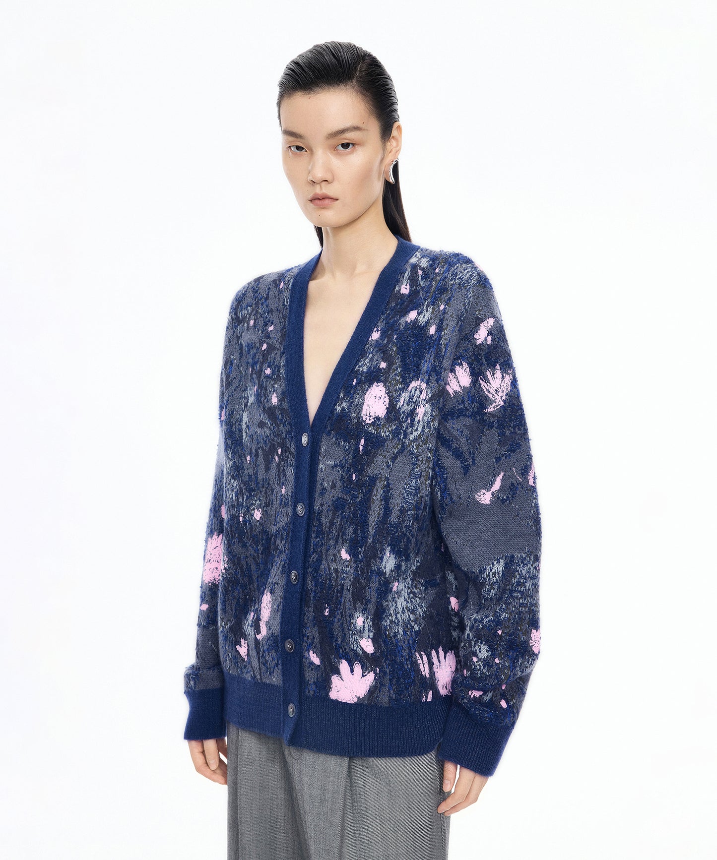 3D Jacquard Knit Cardigan