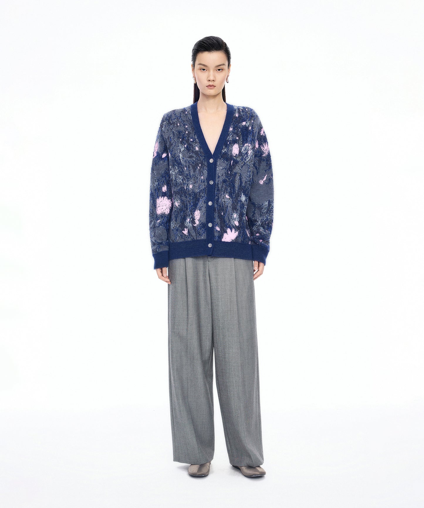 3D Jacquard Knit Cardigan