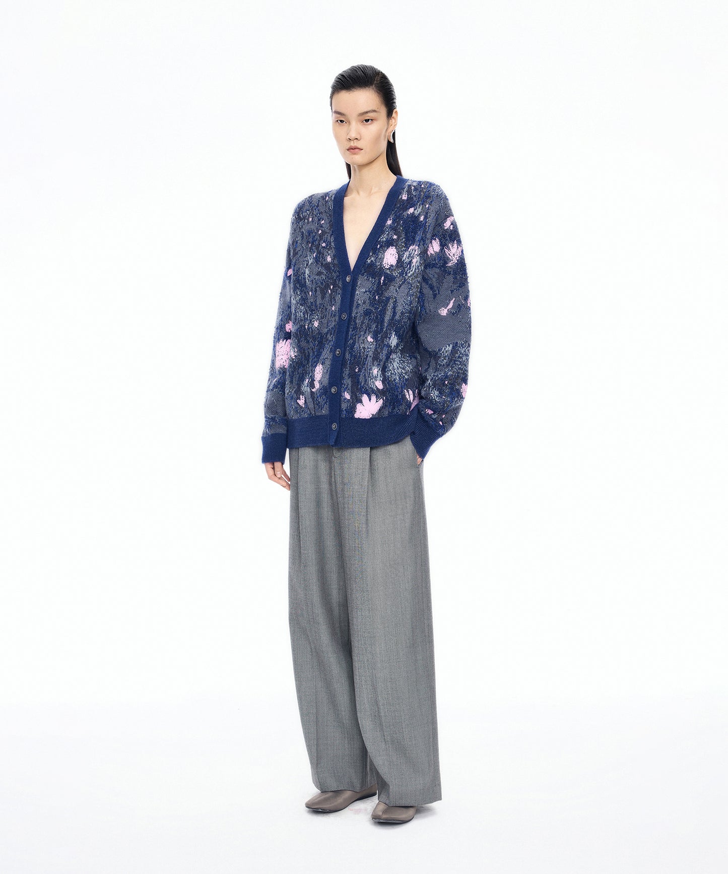 3D Jacquard Knit Cardigan