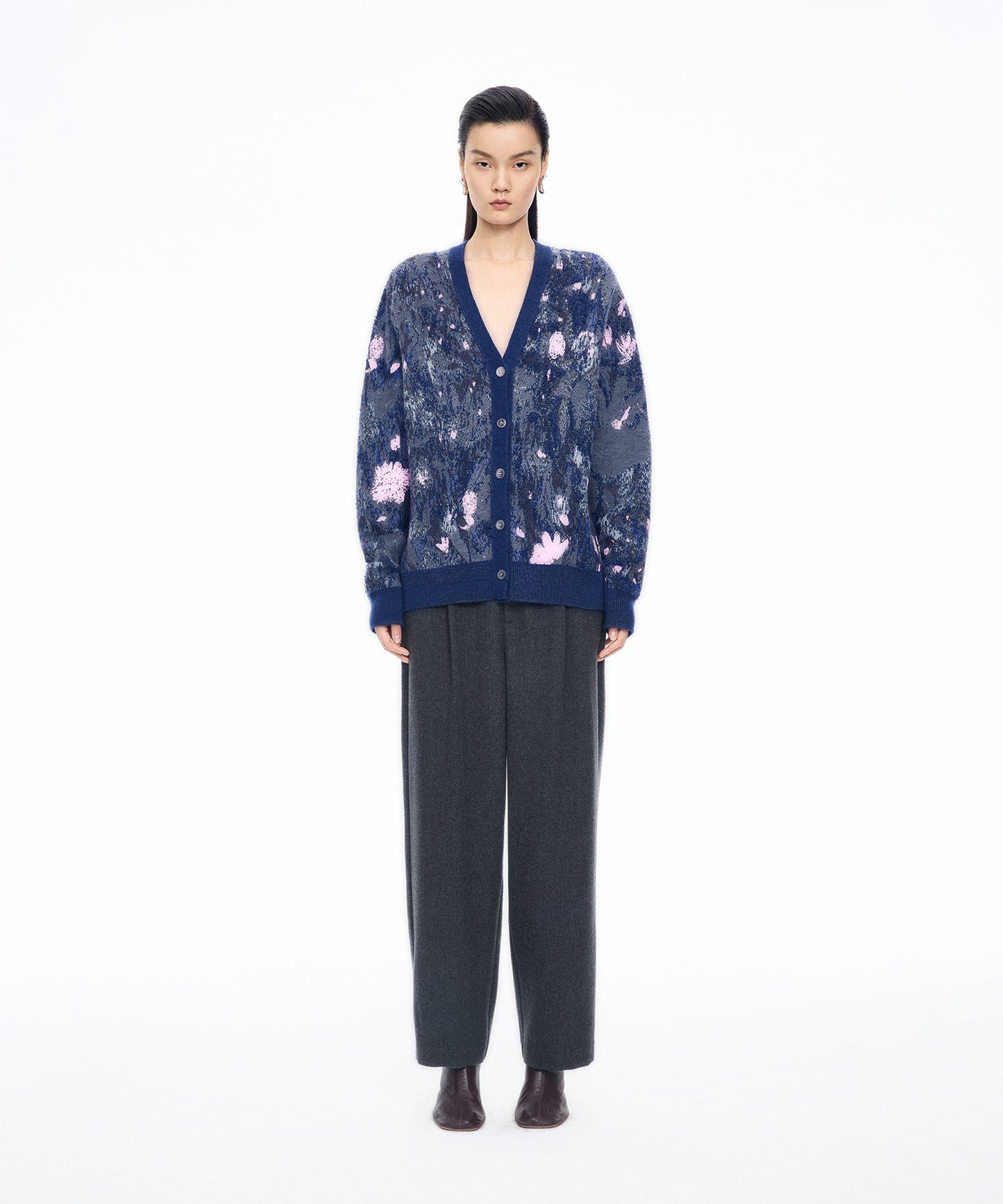 3D Jacquard Knit Cardigan