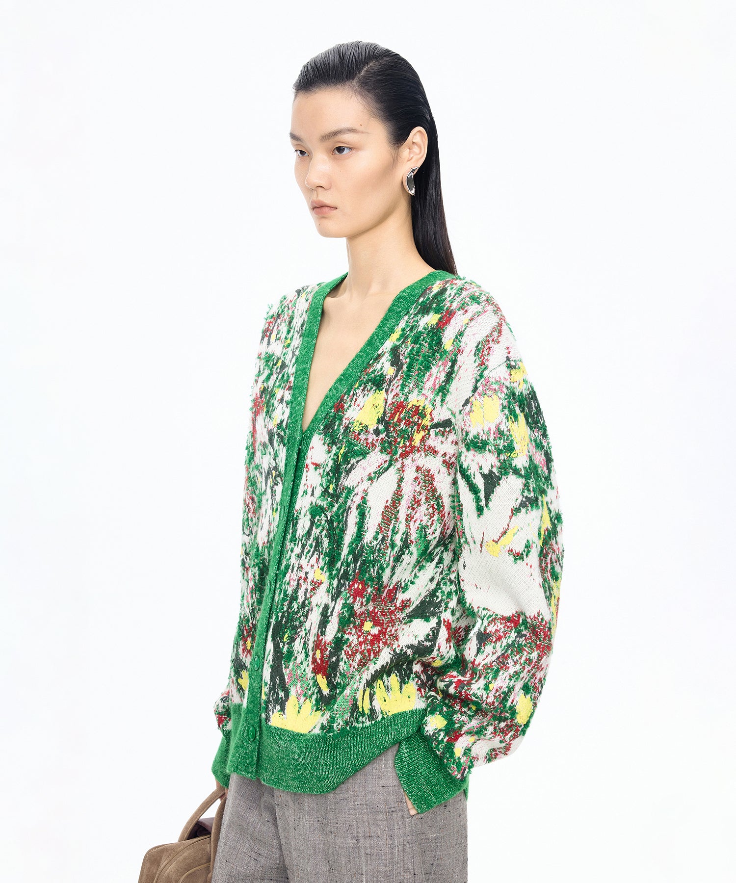 yuji yamada 90s Archive 変形 ニット カーディガン 緑赤 3D Jacquard Knit Cardigan – JNBY ONLINE STORE