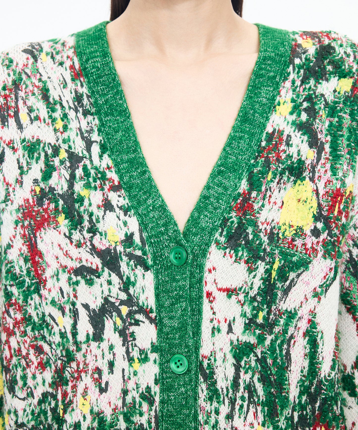 3D Jacquard Knit Cardigan