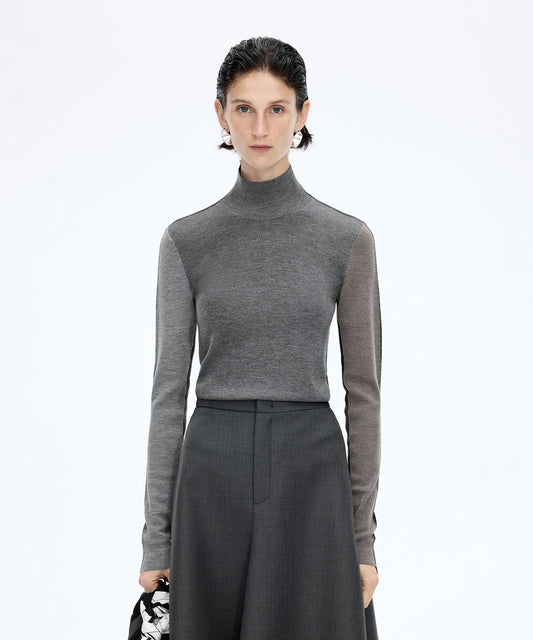 Playful Contrast Knit Sweater