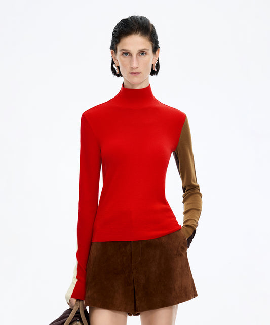 Playful Contrast Knit Sweater