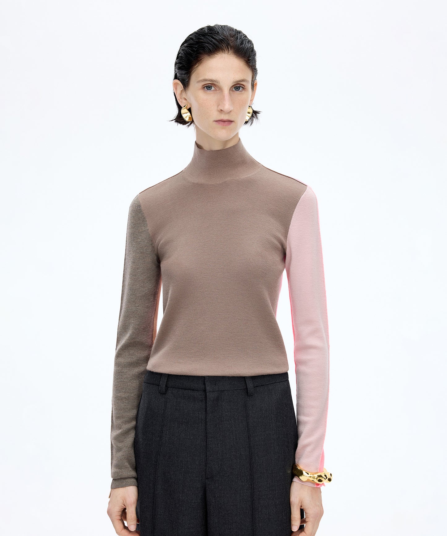 Playful Contrast Knit Sweater