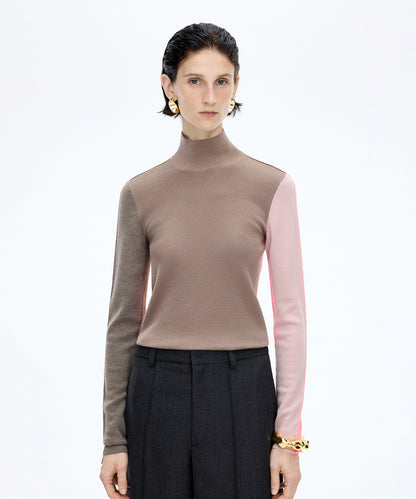 Playful Contrast Knit Sweater