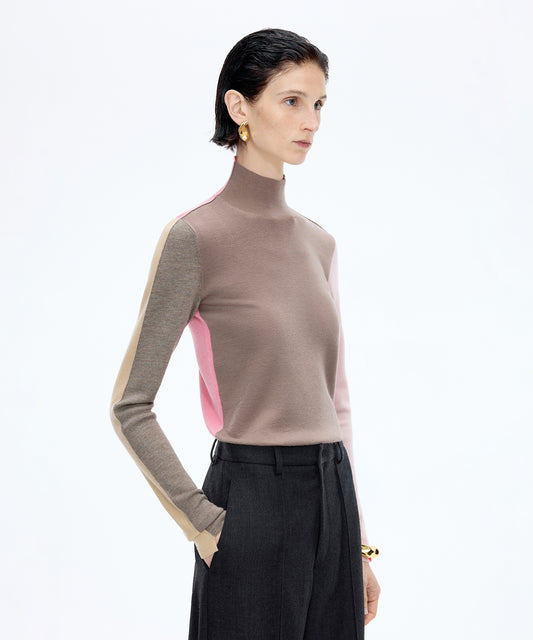 Playful Contrast Knit Sweater