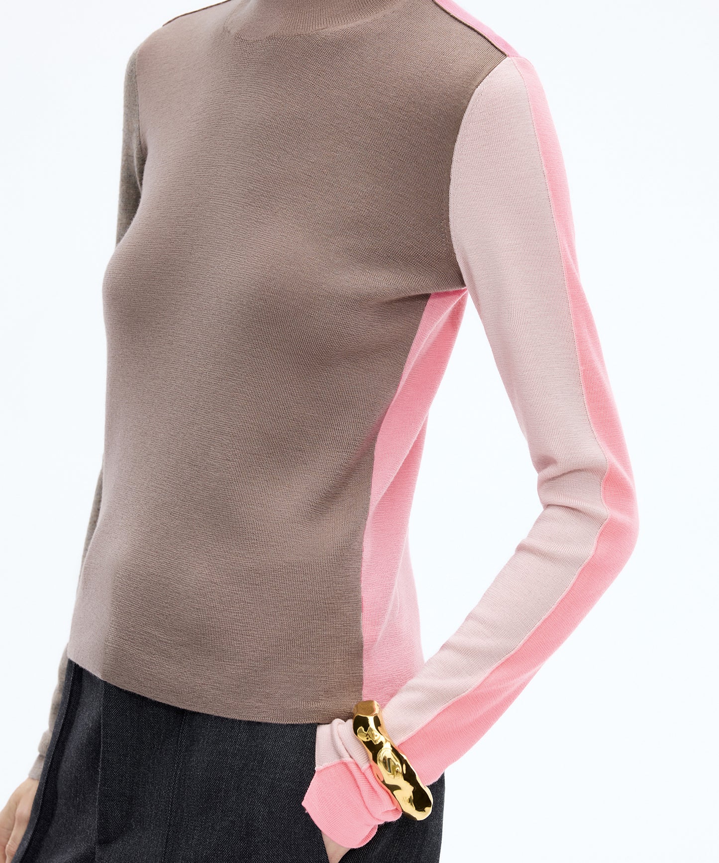 Playful Contrast Knit Sweater