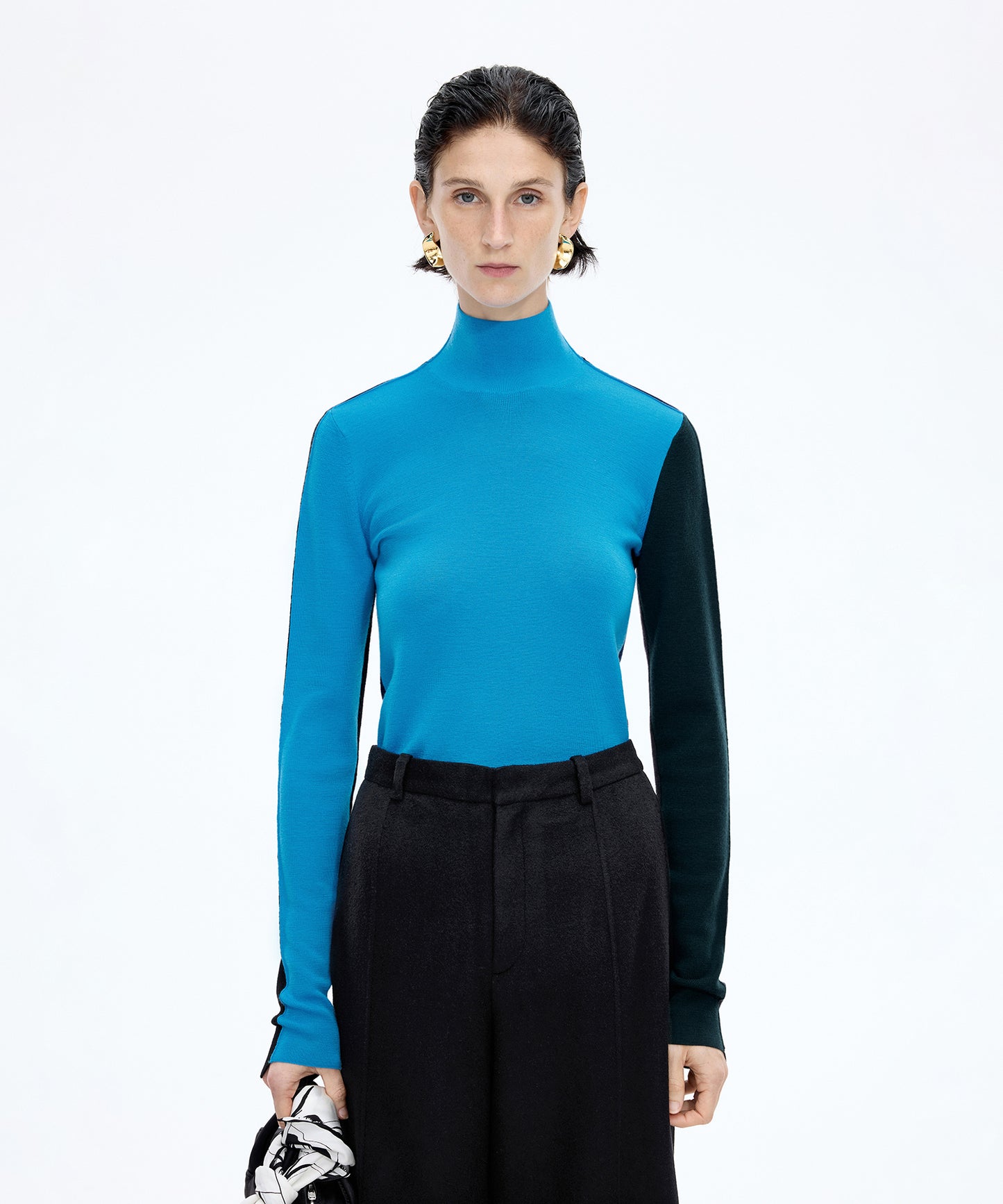 Playful Contrast Knit Sweater