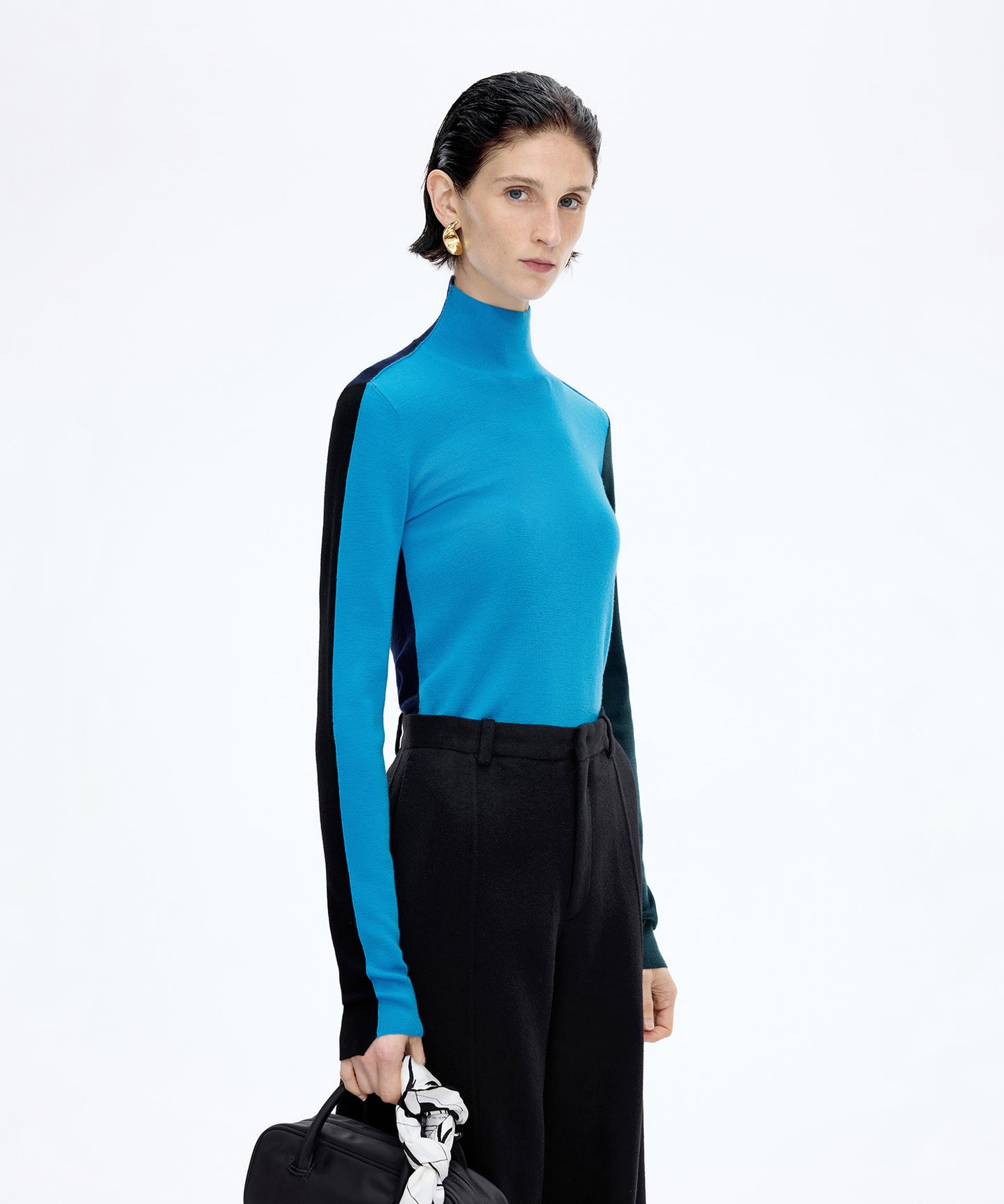 Playful Contrast Knit Sweater