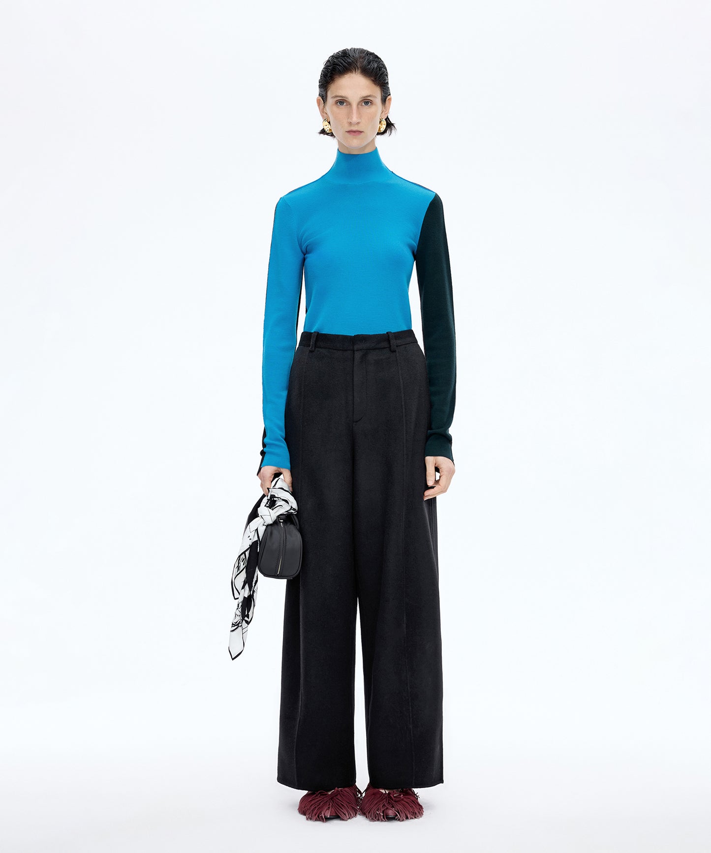 Playful Contrast Knit Sweater