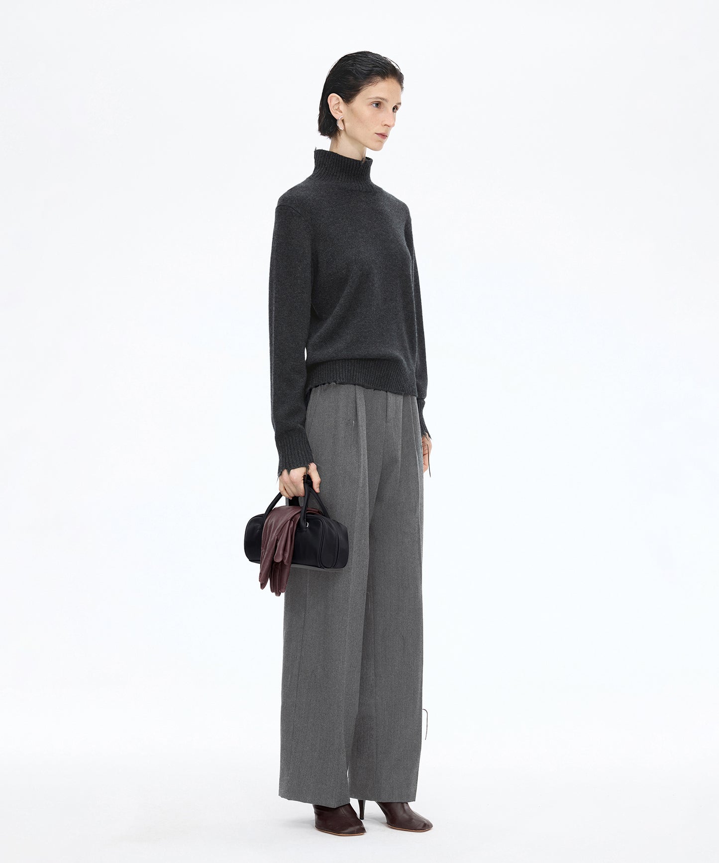 Distressed High-neck Sweater