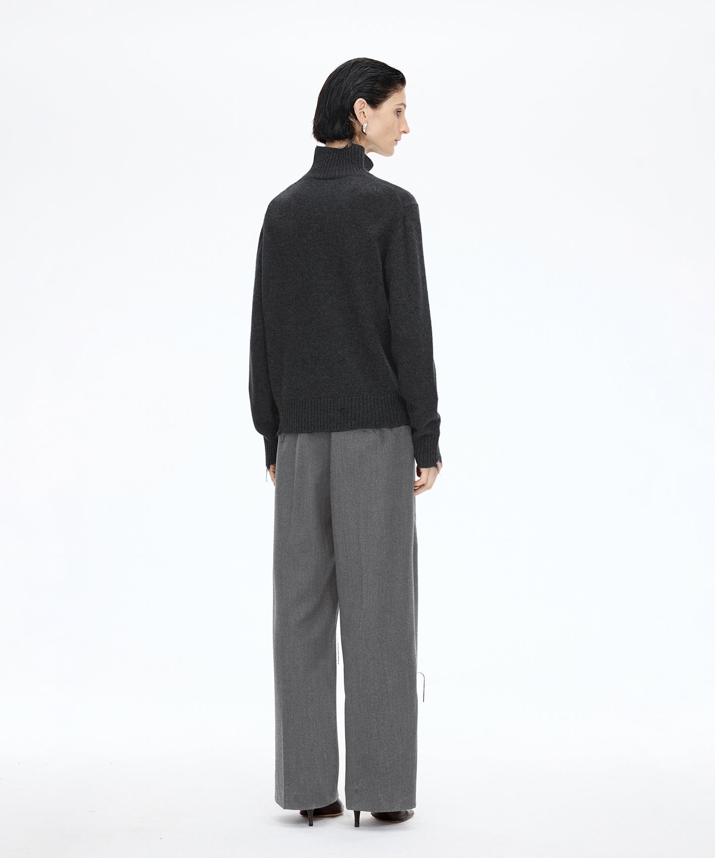 Distressed High-neck Sweater