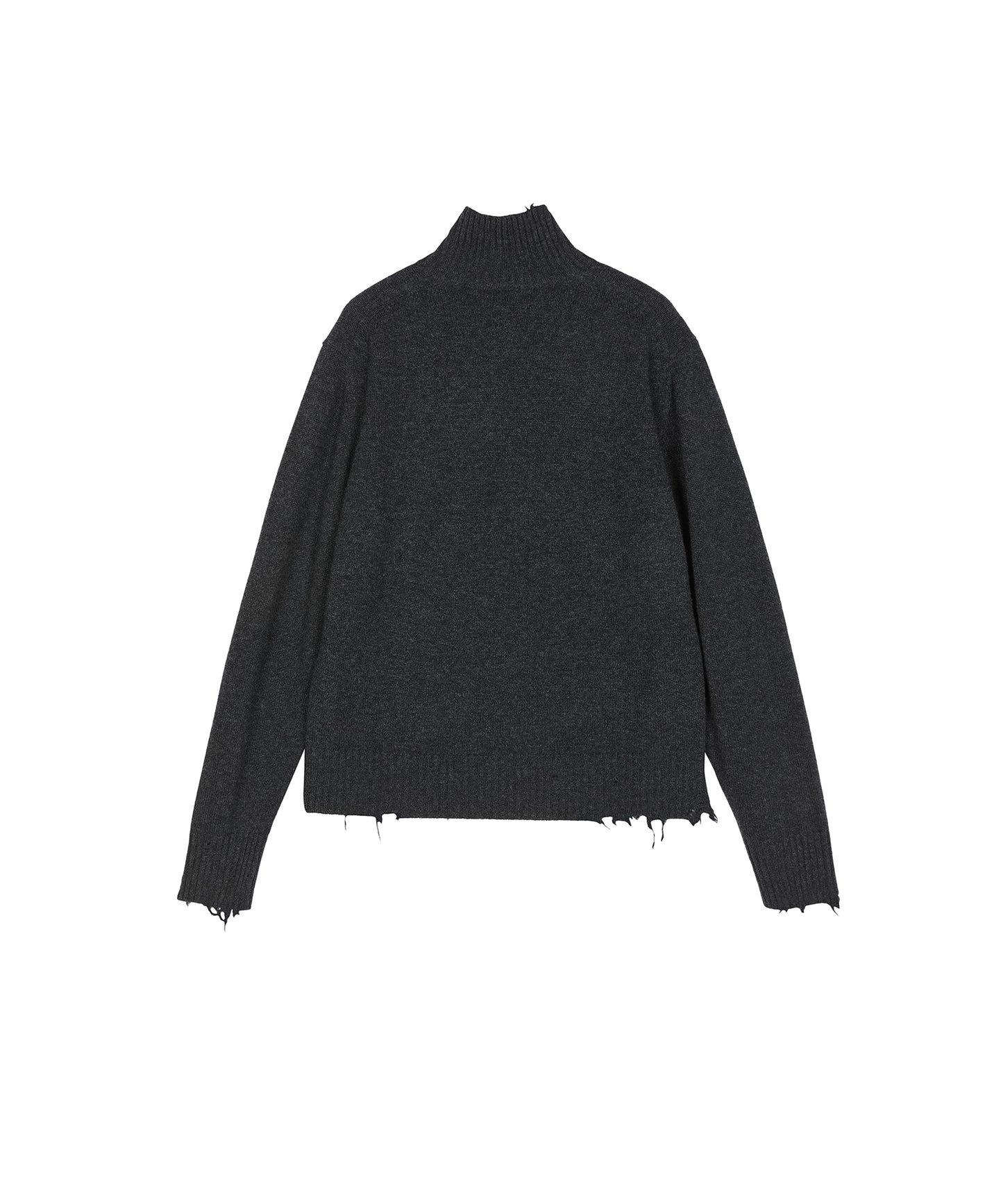Distressed High-neck Sweater