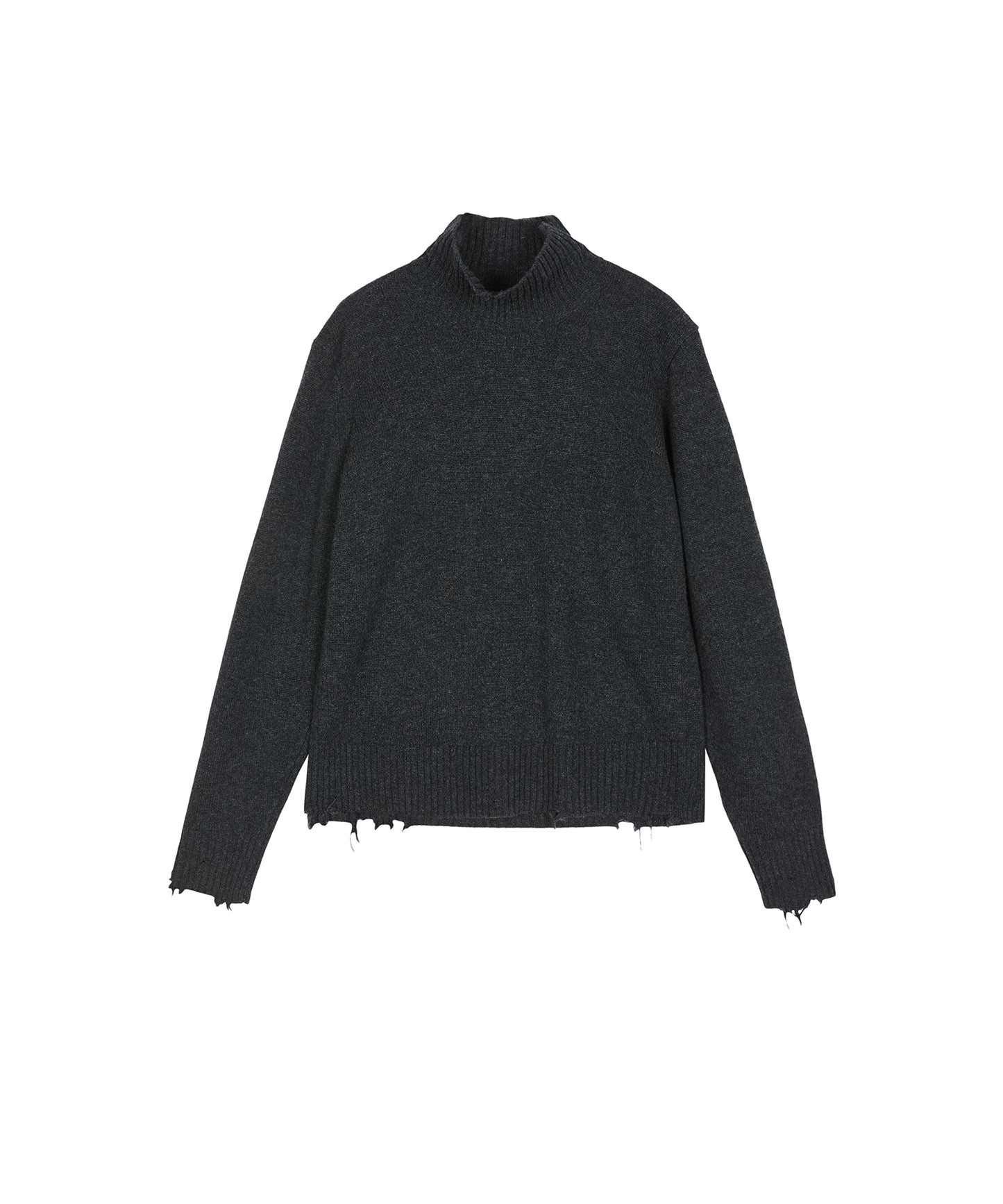 Distressed High-neck Sweater