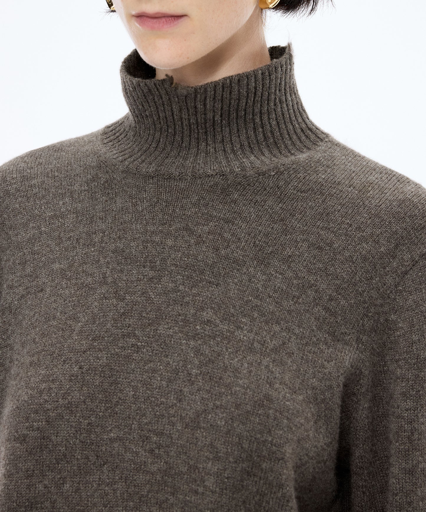 Distressed High-neck Sweater