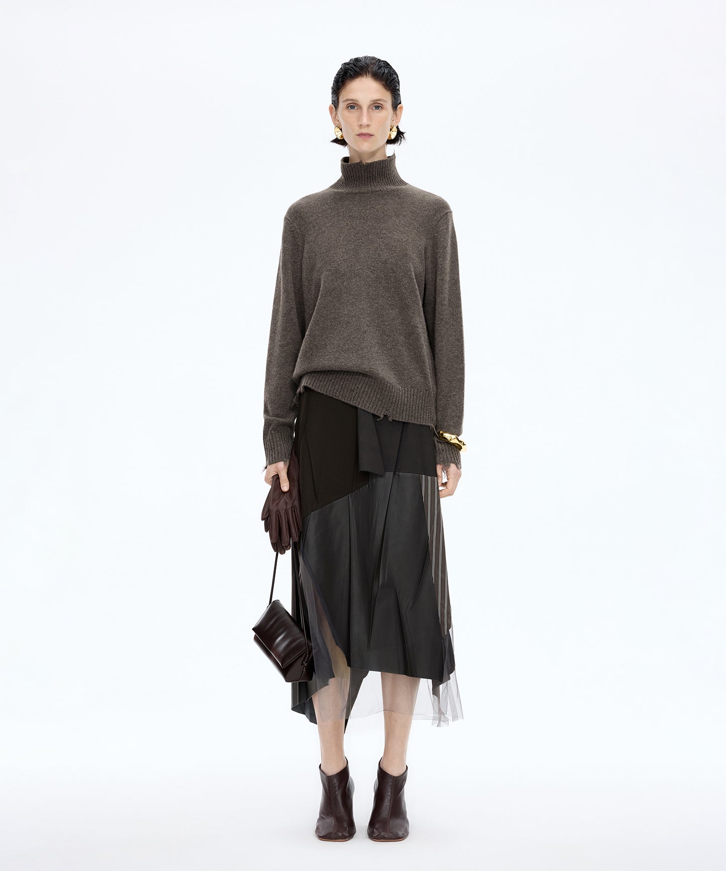 Distressed High-neck Sweater